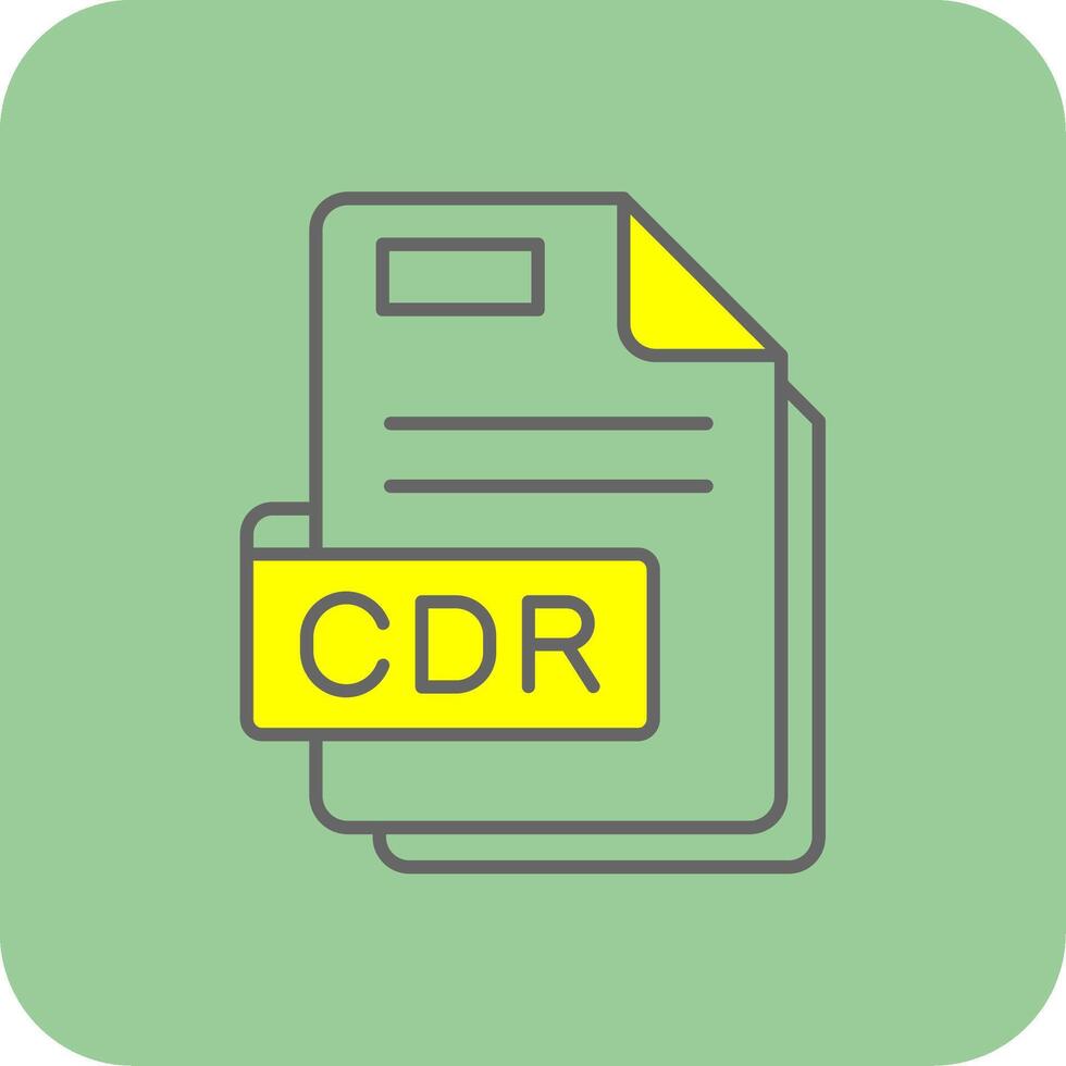 Cdr Filled Yellow Icon vector