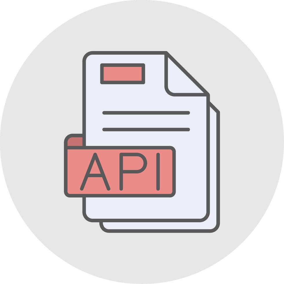 Api Line Filled Light Circle Icon vector