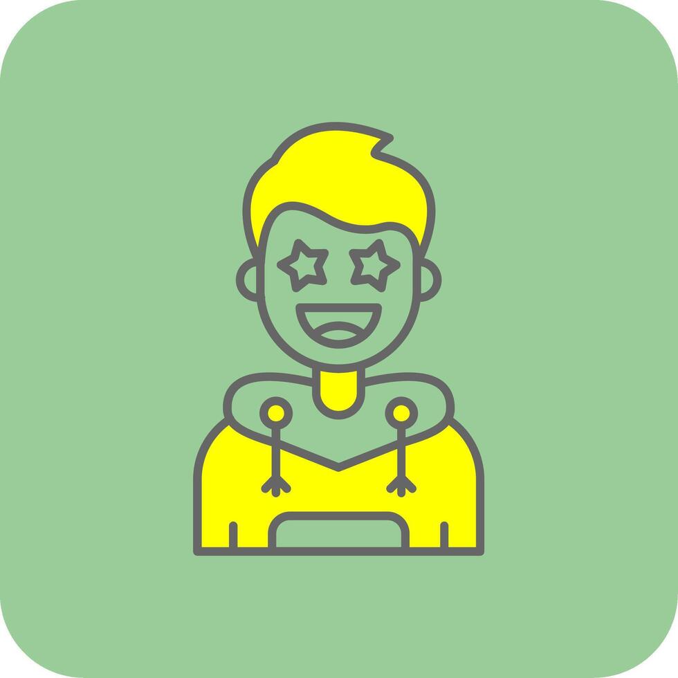 famoso lleno amarillo icono vector