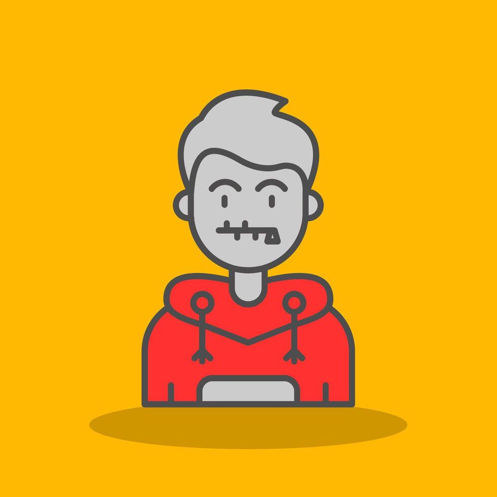 Zipped Filled Shadow Icon vector