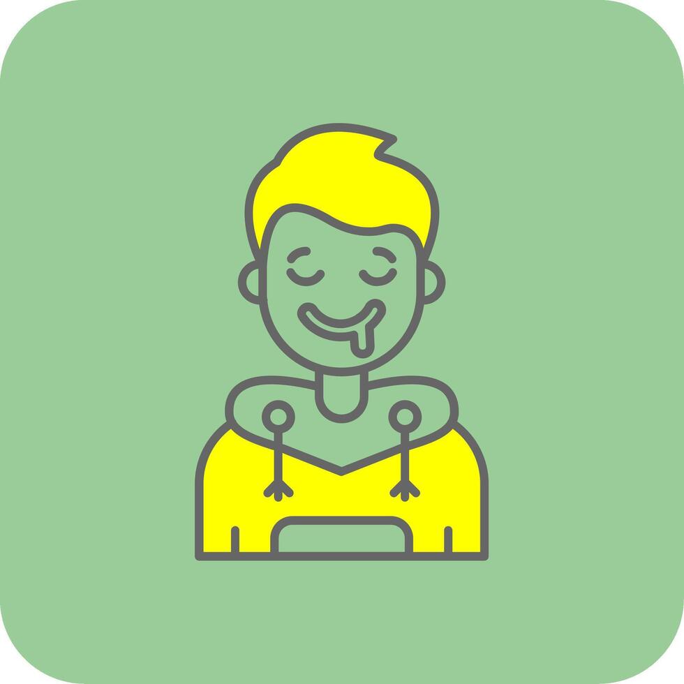 Drooling Filled Yellow Icon vector