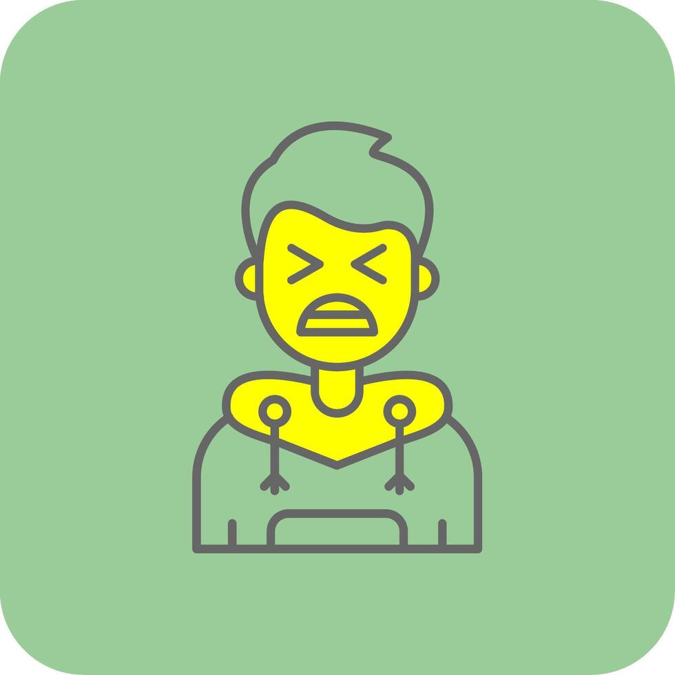 Anguish Filled Yellow Icon vector