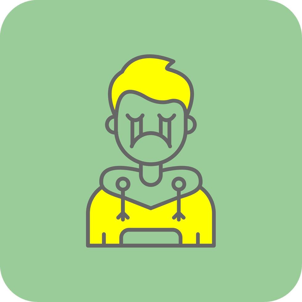Cry Filled Yellow Icon vector