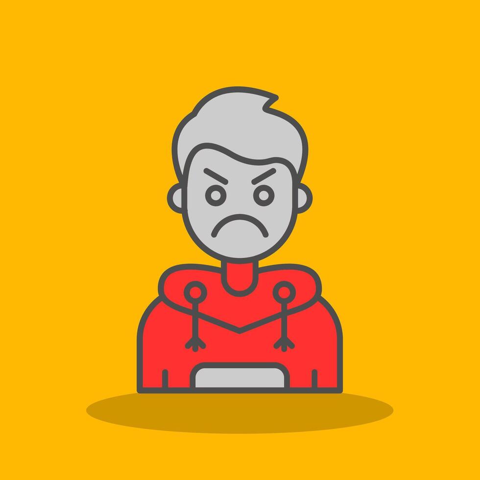 Angry Filled Shadow Icon vector
