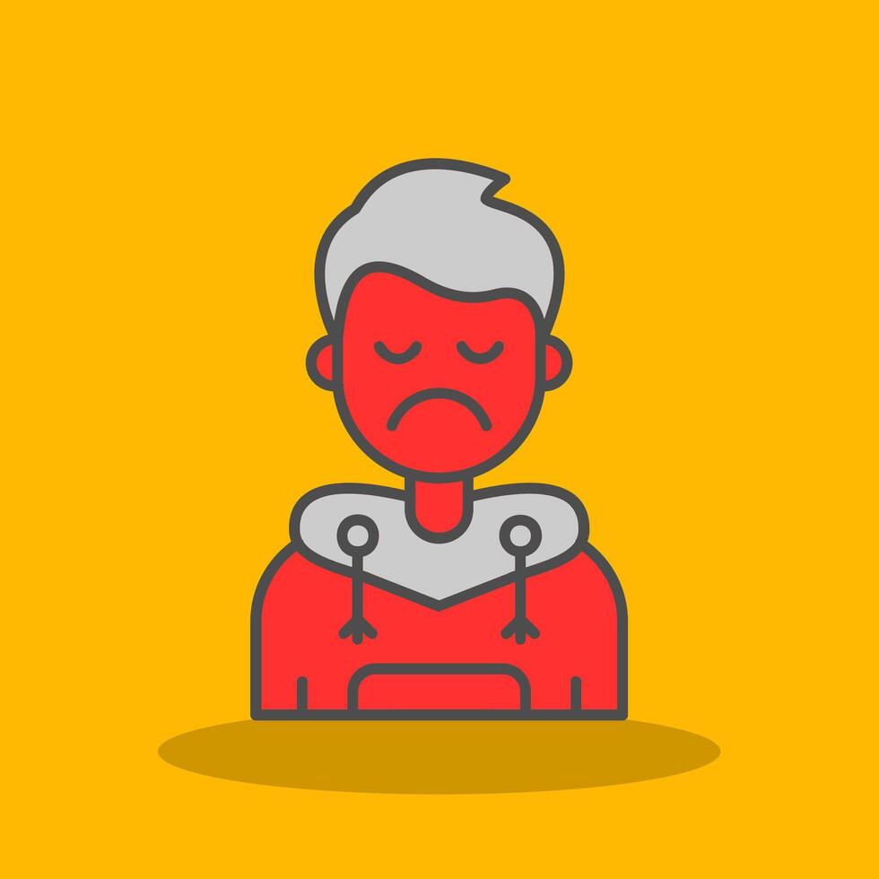 Sad Filled Shadow Icon vector