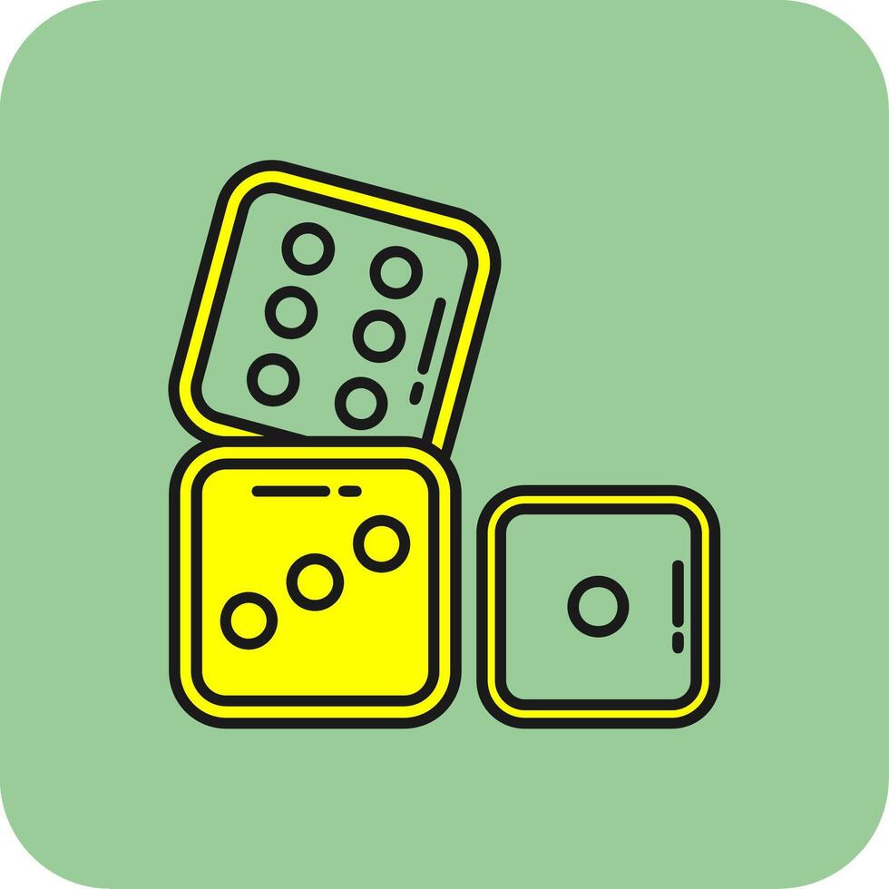 Dices Filled Yellow Icon vector