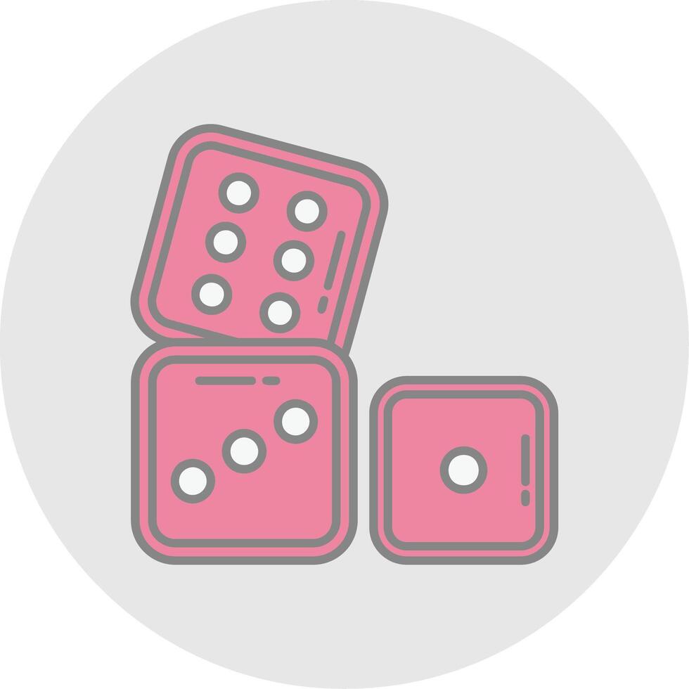 Dices Line Filled Light Circle Icon vector
