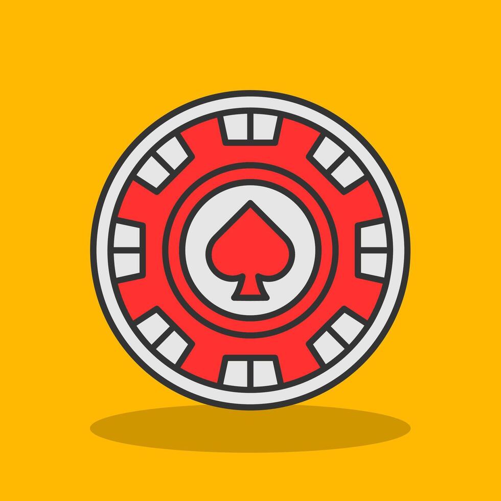 Chip Filled Shadow Icon vector