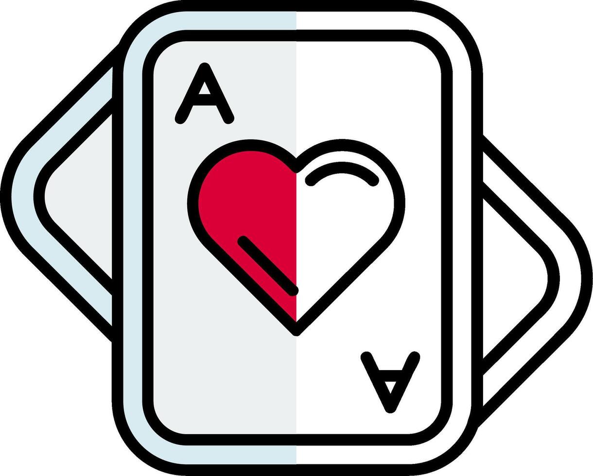 Hearts Filled Half Cut Icon vector