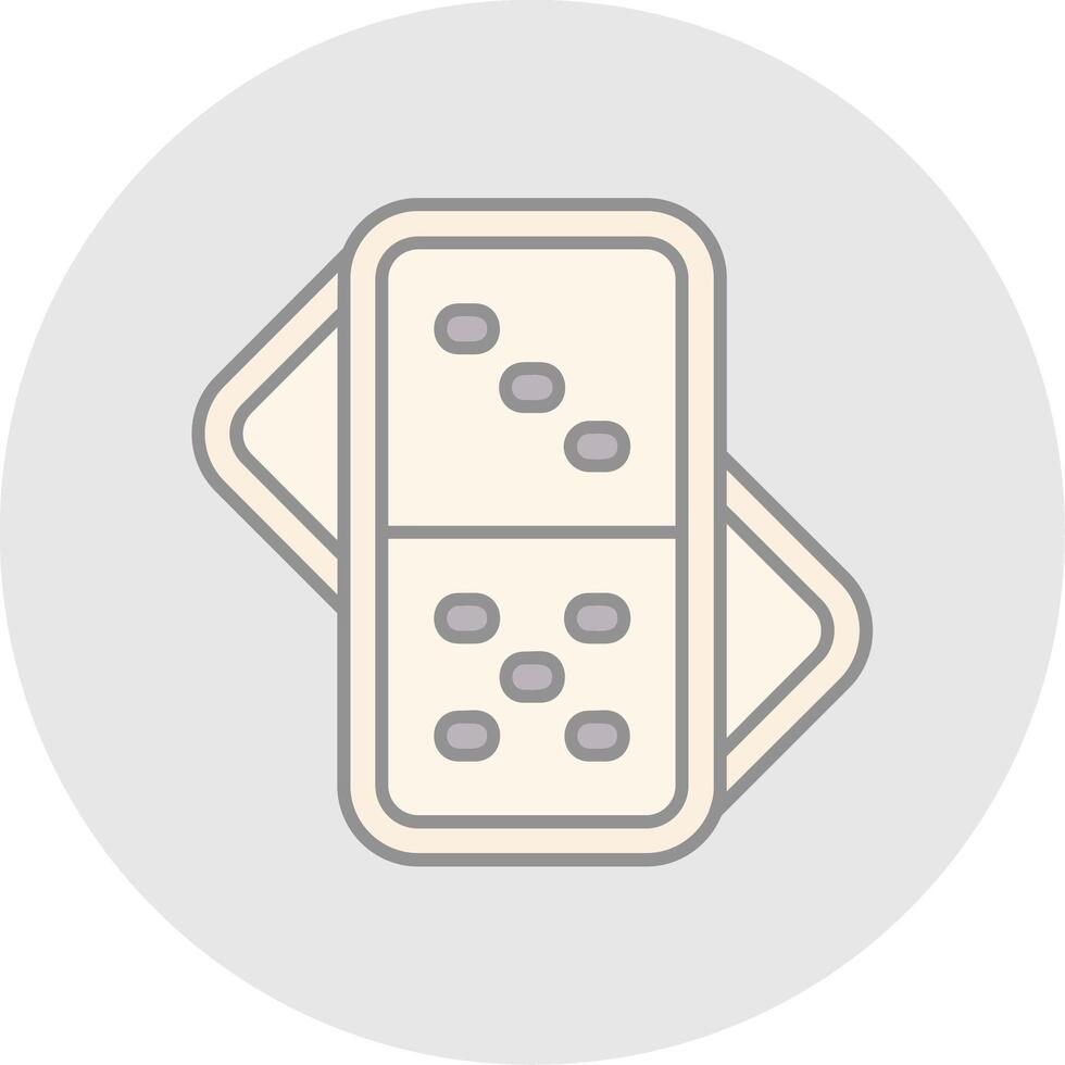 Domino Line Filled Light Circle Icon vector