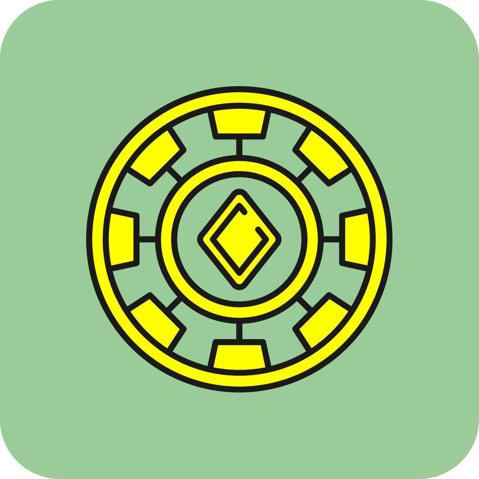 Chip Filled Yellow Icon vector