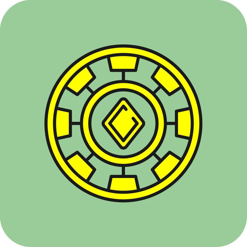 Chip Filled Yellow Icon vector