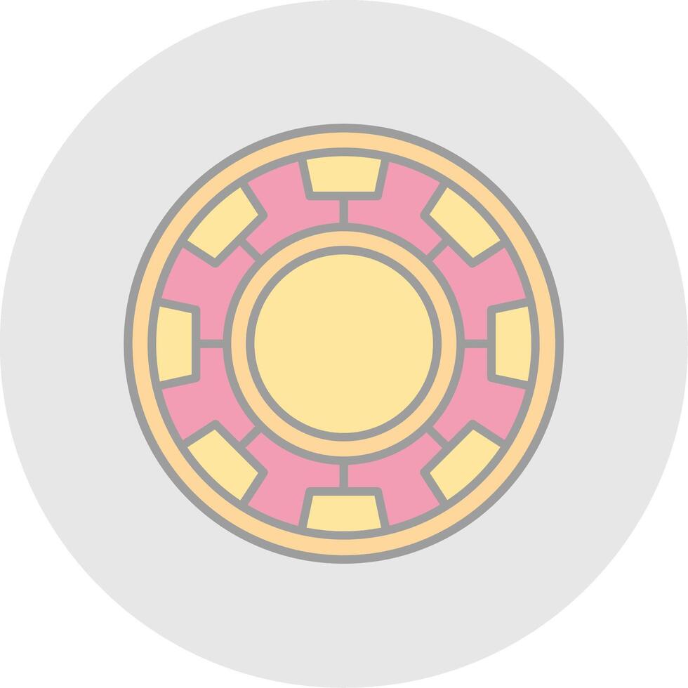 Chip Line Filled Light Circle Icon vector