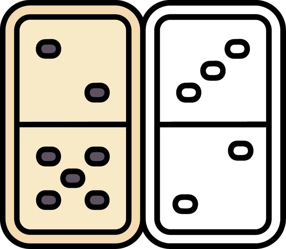 Domino Filled Half Cut Icon vector