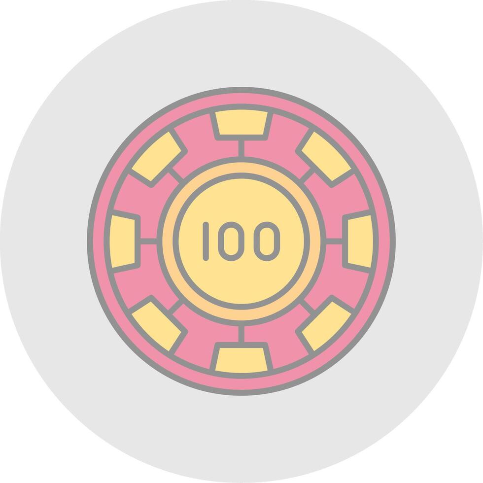 Chip Line Filled Light Circle Icon vector