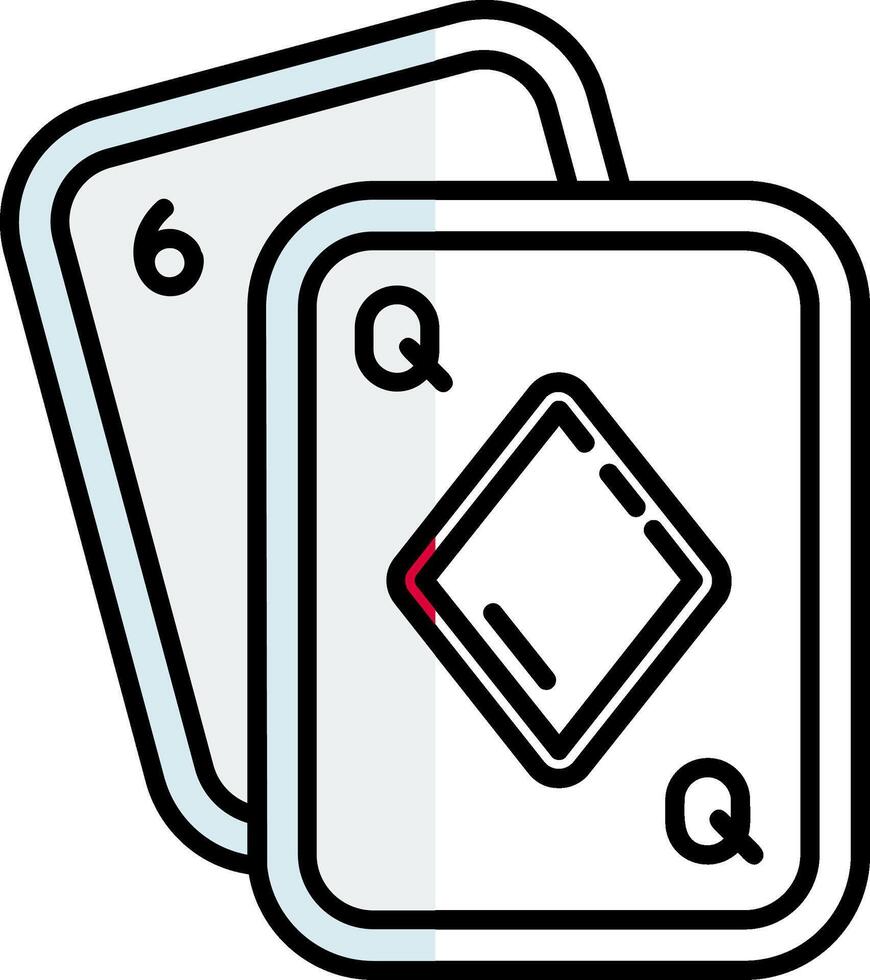 Poker Filled Half Cut Icon vector