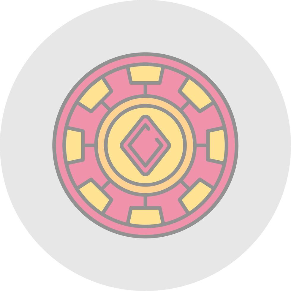 Chip Line Filled Light Circle Icon vector