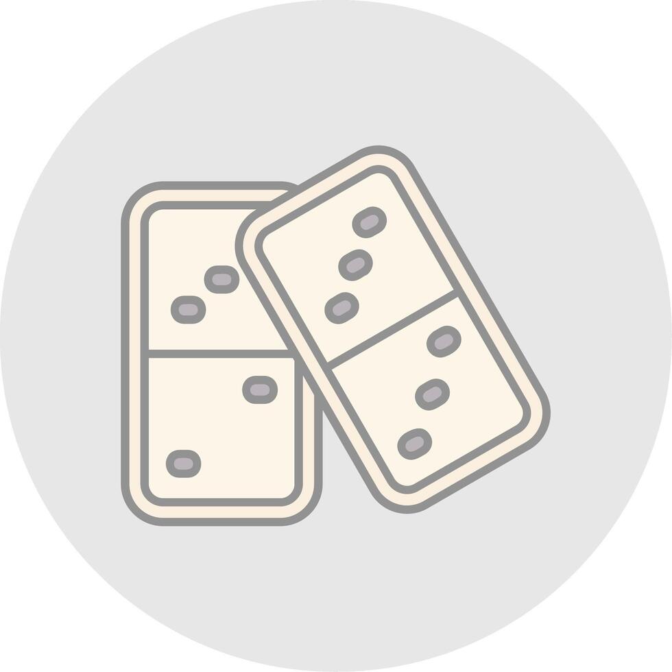 Domino Line Filled Light Circle Icon vector