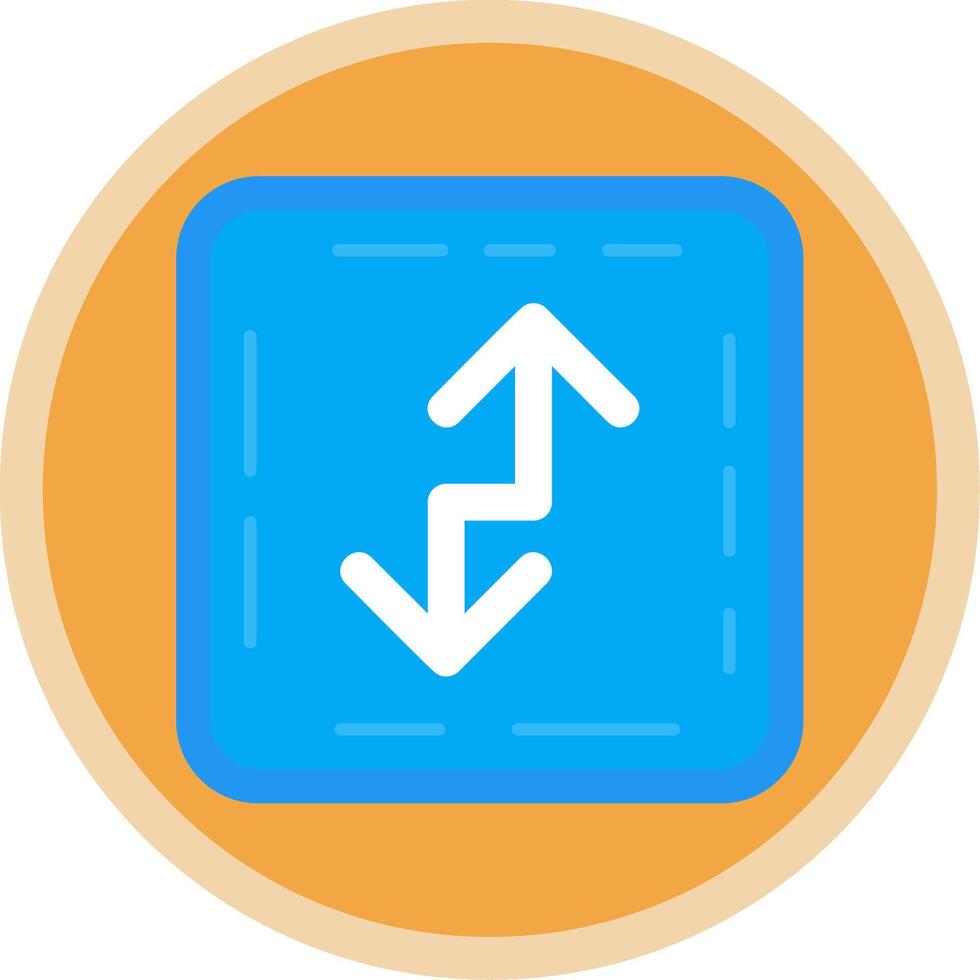 Zigzag Flat Multi Circle Icon vector