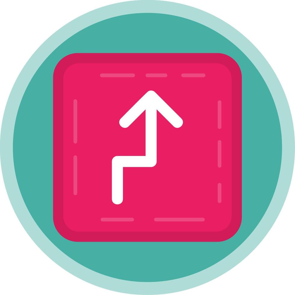 Zigzag Flat Multi Circle Icon vector