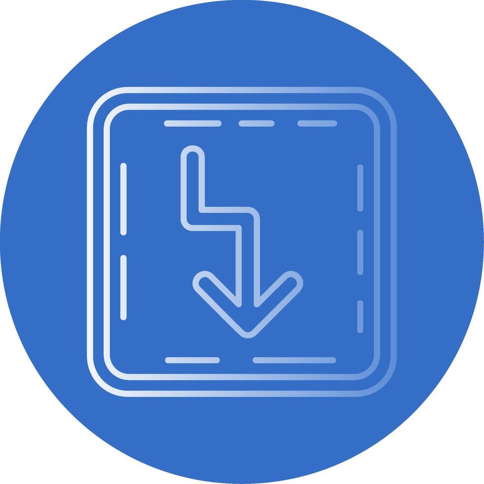 Zigzag Gradient Line Circle Icon vector