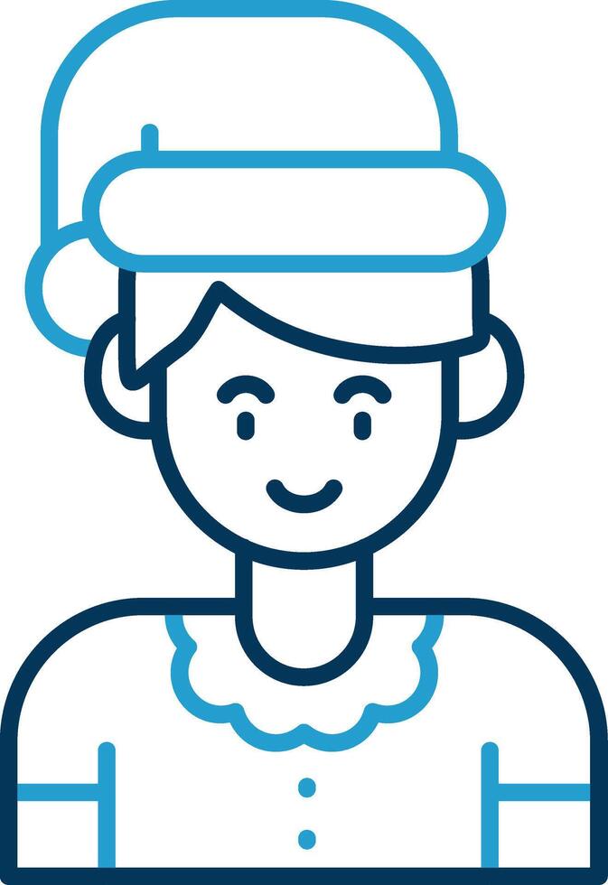 Boy Line Blue Two Color Icon vector