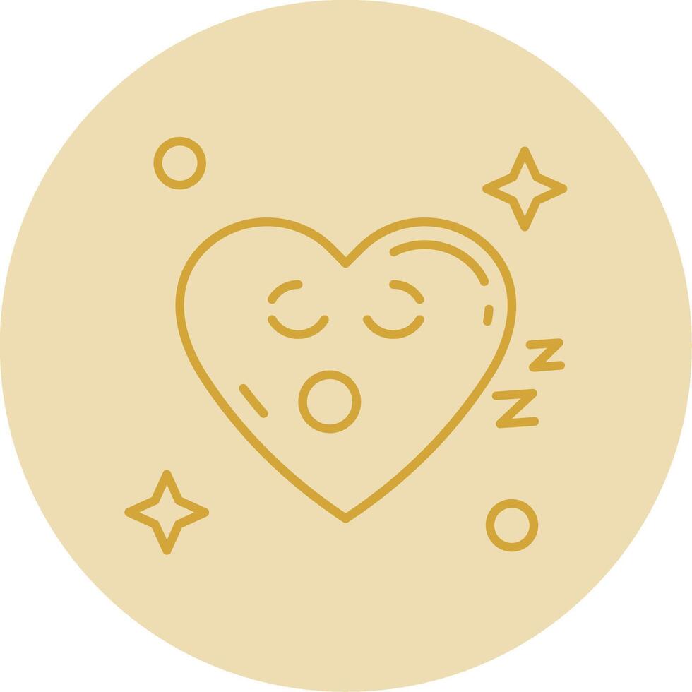 Sleep Line Yellow Circle Icon vector