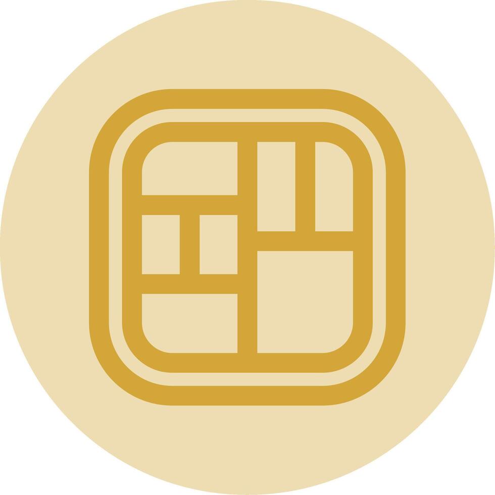 Layout Line Yellow Circle Icon vector