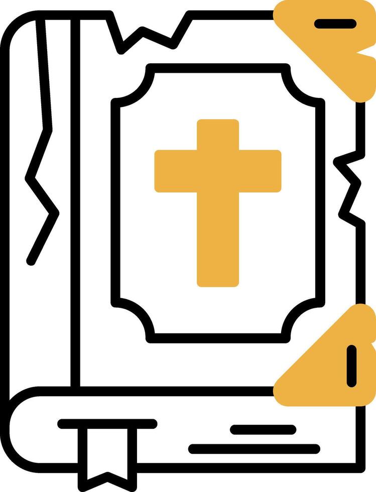 Biblia desollado lleno icono vector