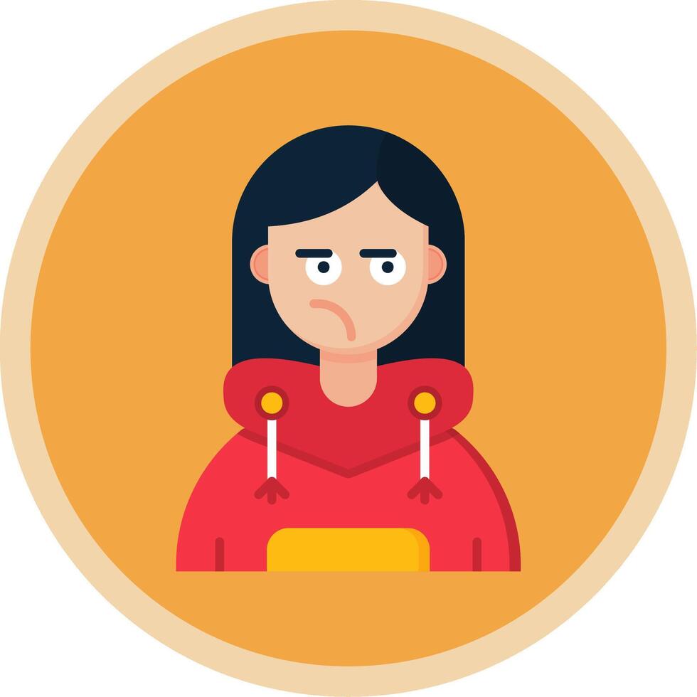 Suspicious Flat Multi Circle Icon vector