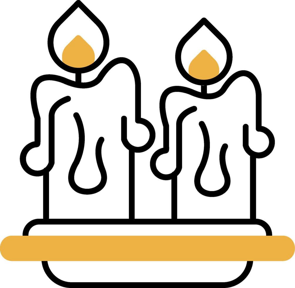 Candles Skined Filled Icon vector