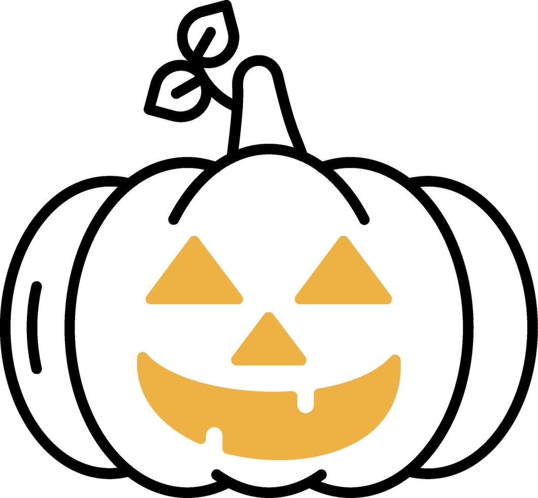 Pumpkin Skined Filled Icon vector