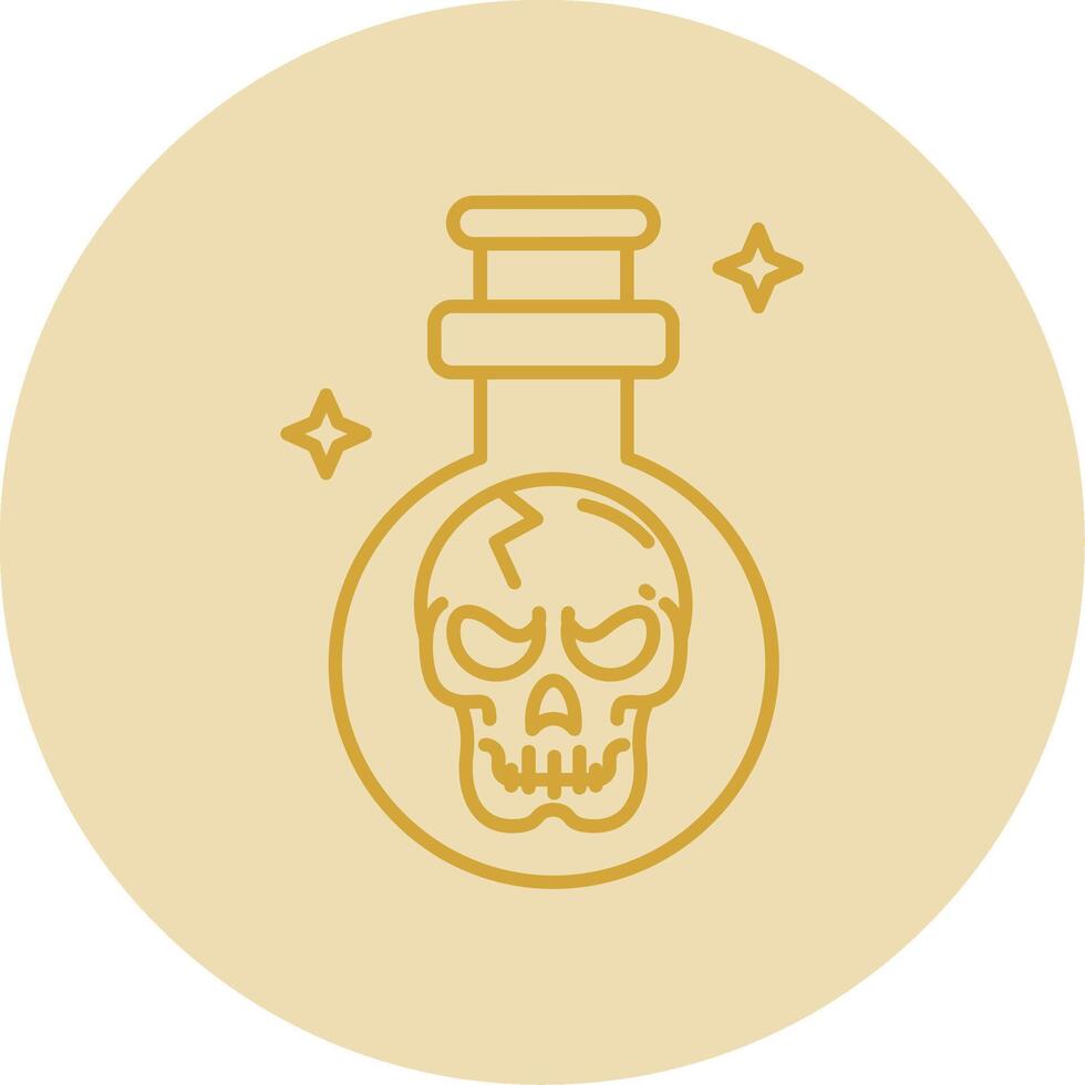 Potion Line Yellow Circle Icon vector