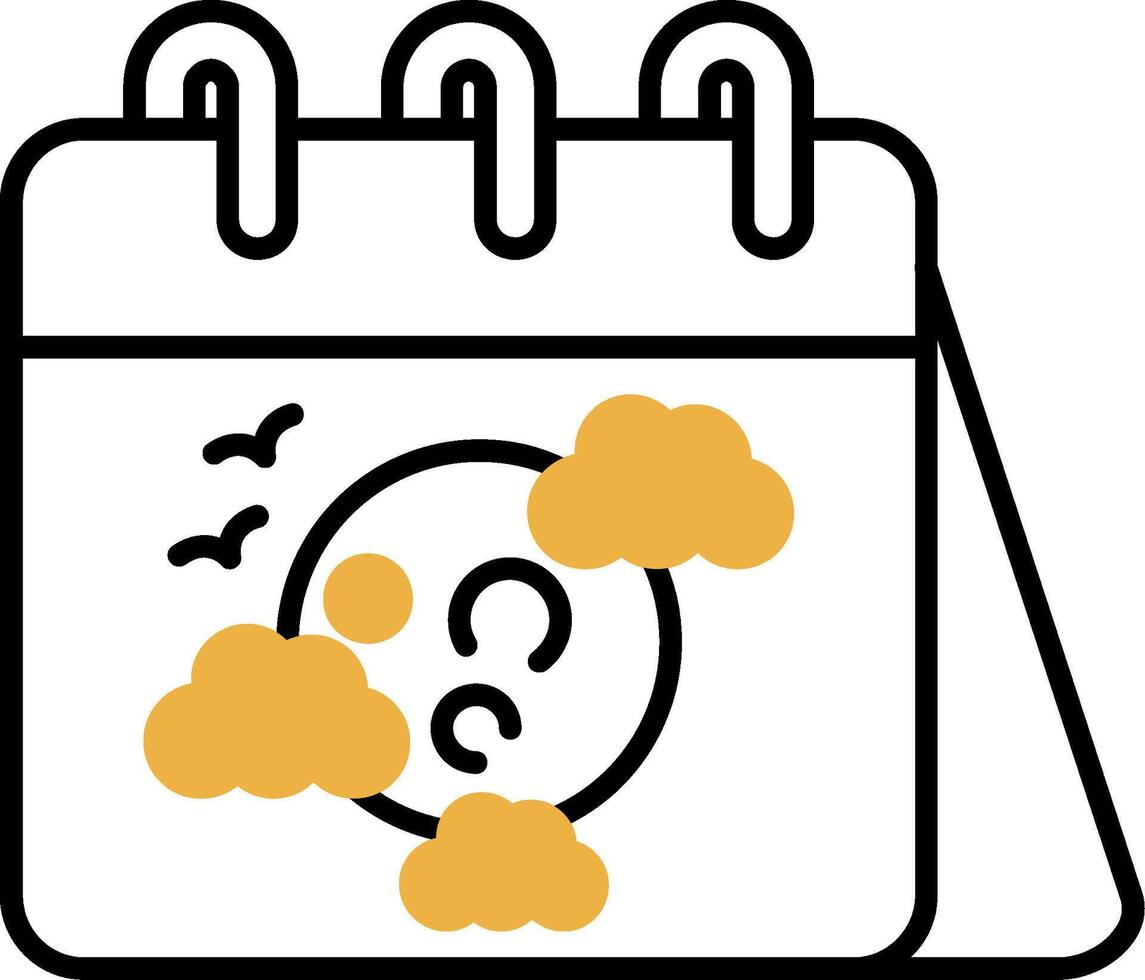 Calender Skined Filled Icon vector