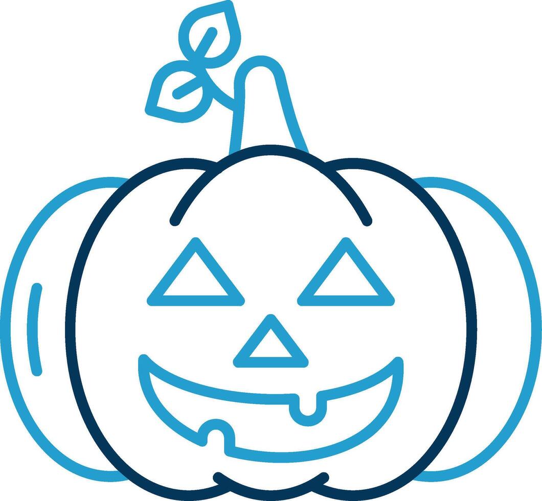 Pumpkin Line Blue Two Color Icon vector