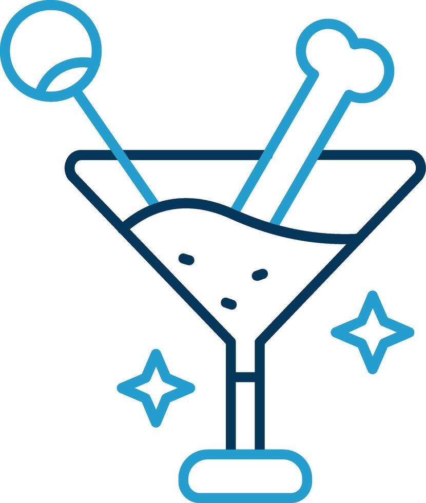 Drink Line Blue Two Color Icon vector