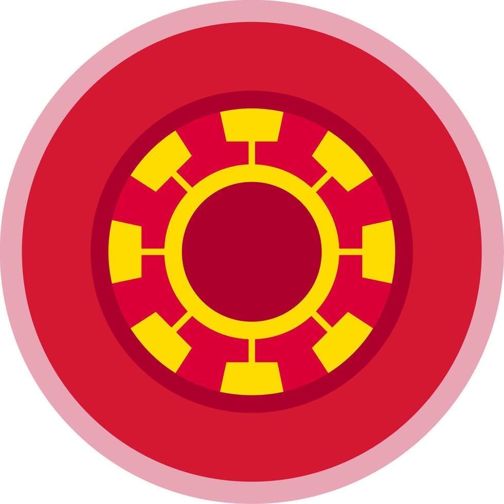 chip plano multi circulo icono vector