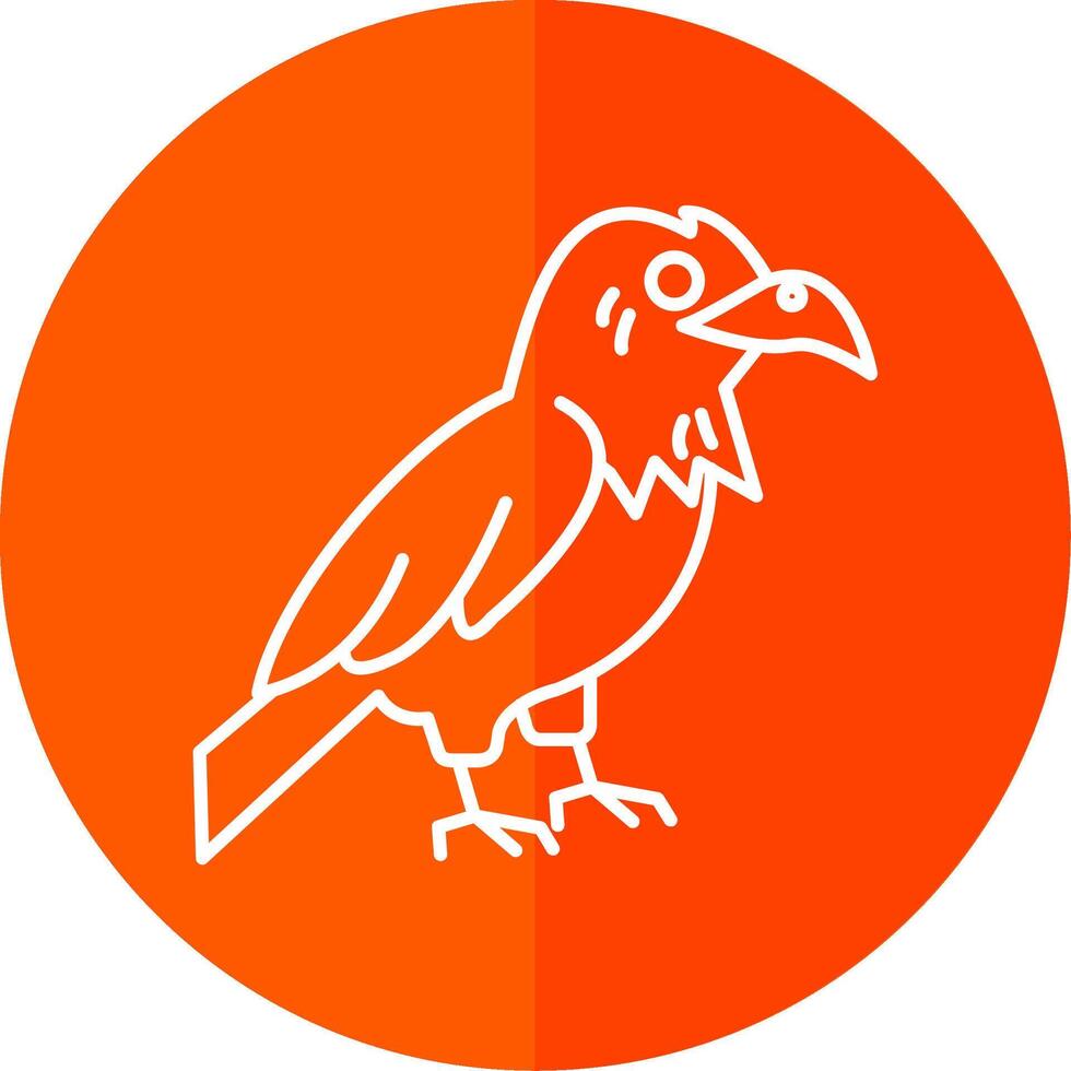 Raven Line Red Circle Icon vector