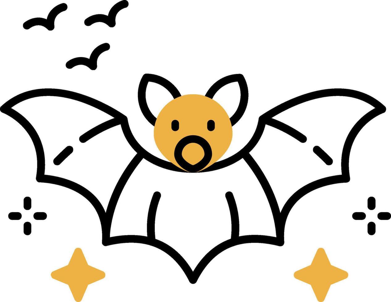 Bat Skined Filled Icon vector