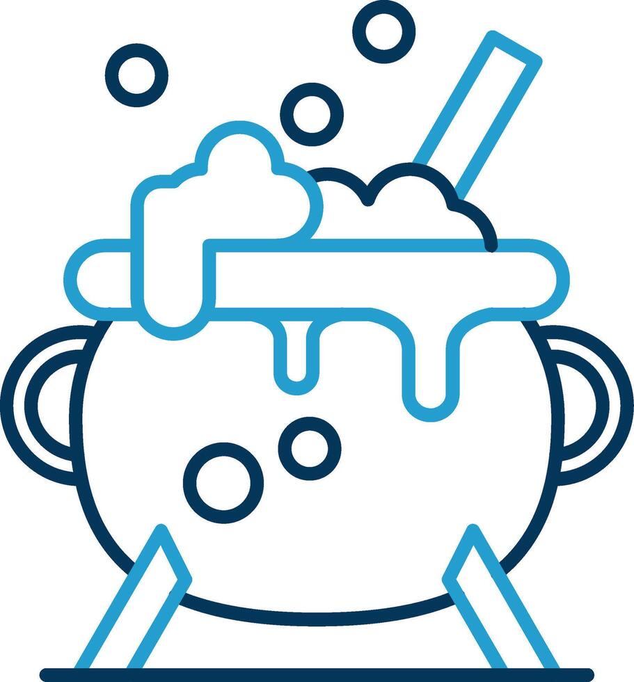 Cauldron Line Blue Two Color Icon vector