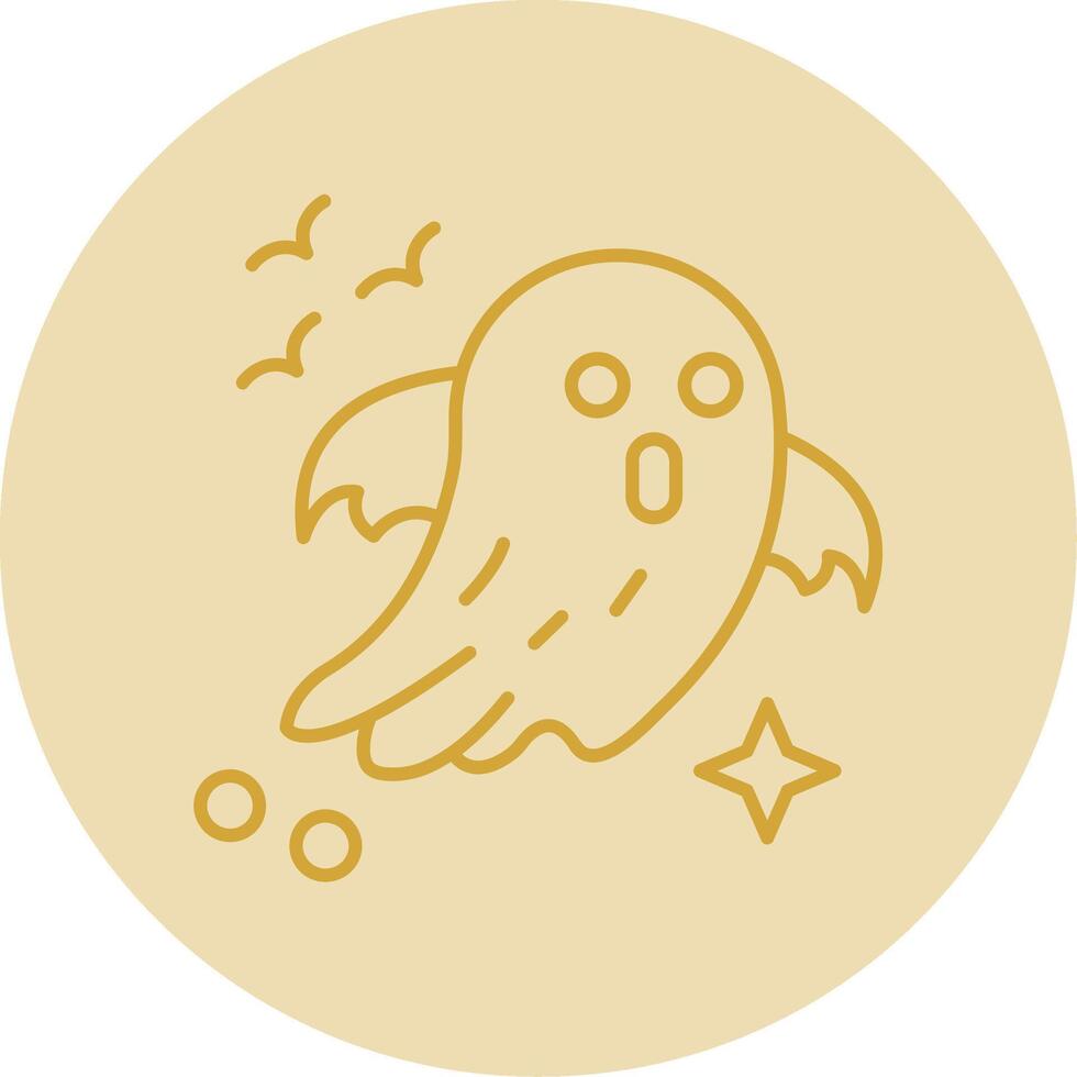 fantasma línea amarillo circulo icono vector