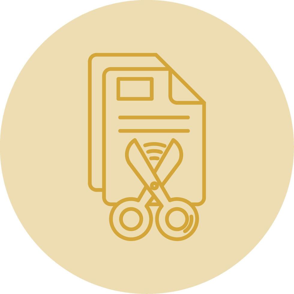 Cut Line Yellow Circle Icon vector