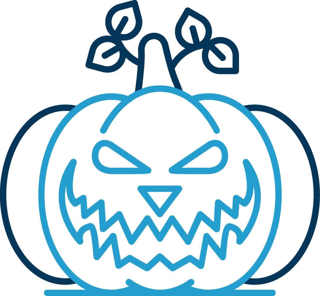 Pumpkin Line Blue Two Color Icon vector