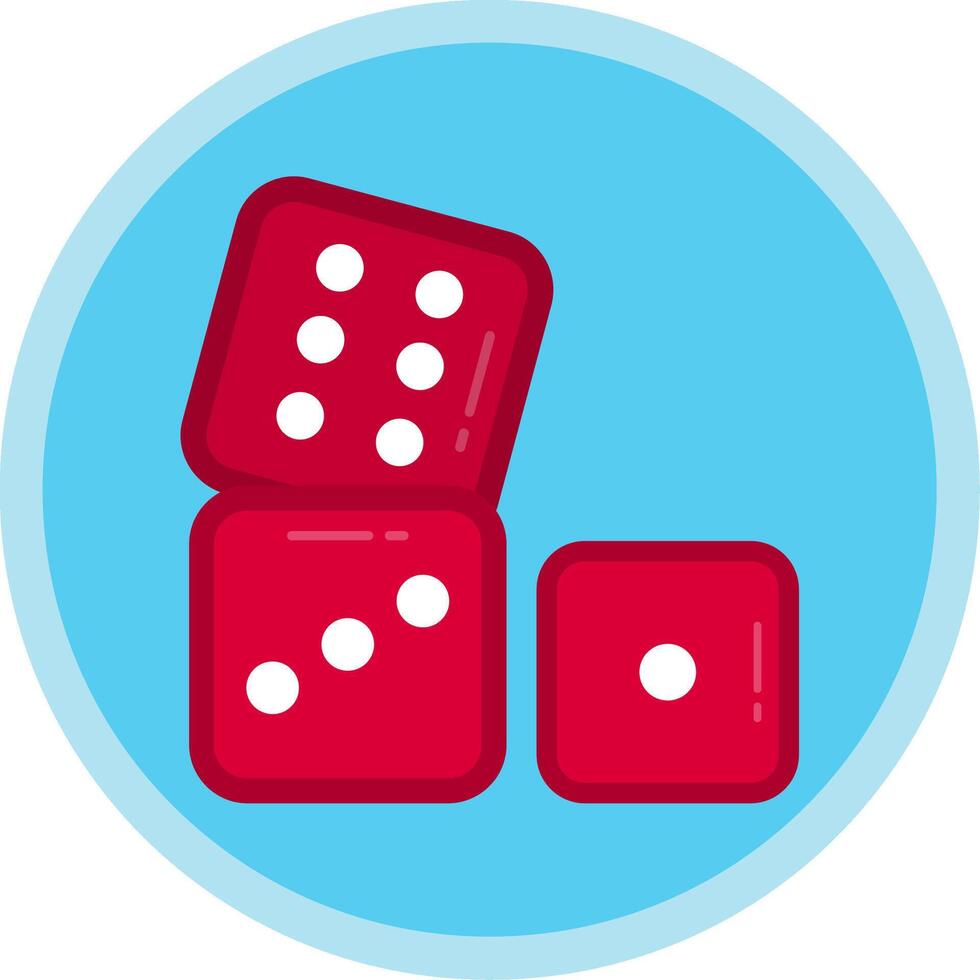 Dices Flat Multi Circle Icon vector