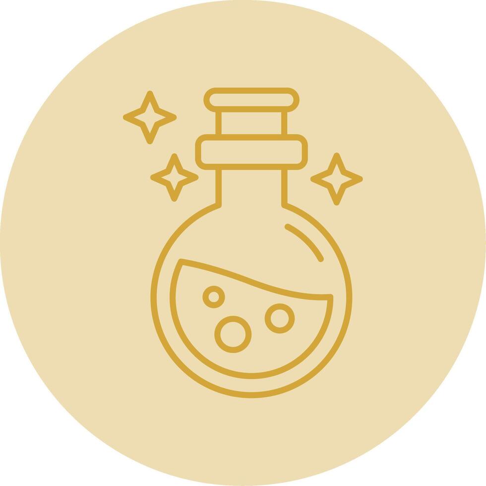 Potion Line Yellow Circle Icon vector