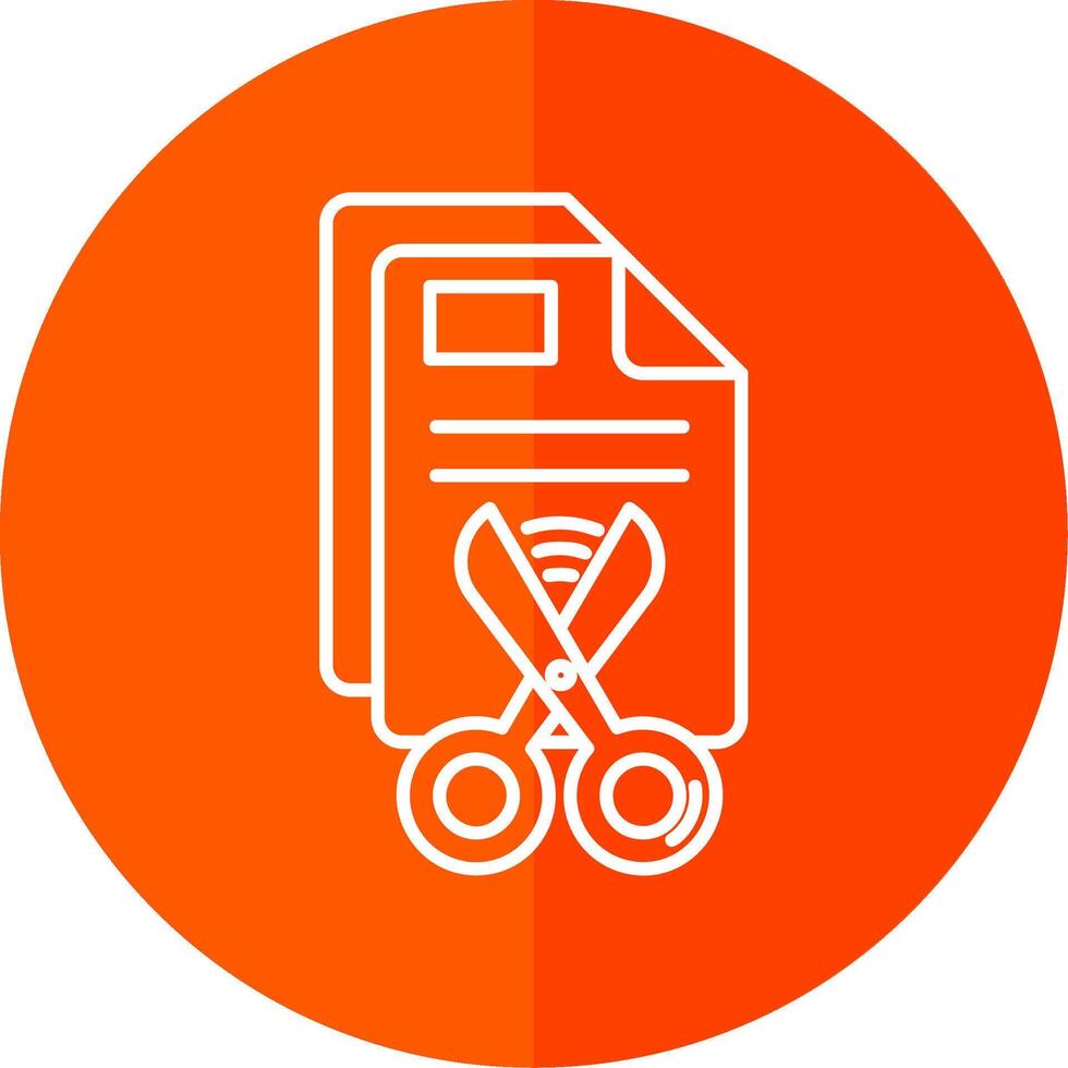 Cut Line Red Circle Icon vector