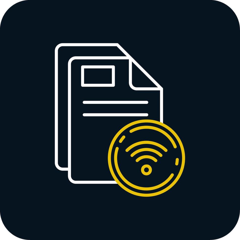 Wifi Line Yellow White Icon vector