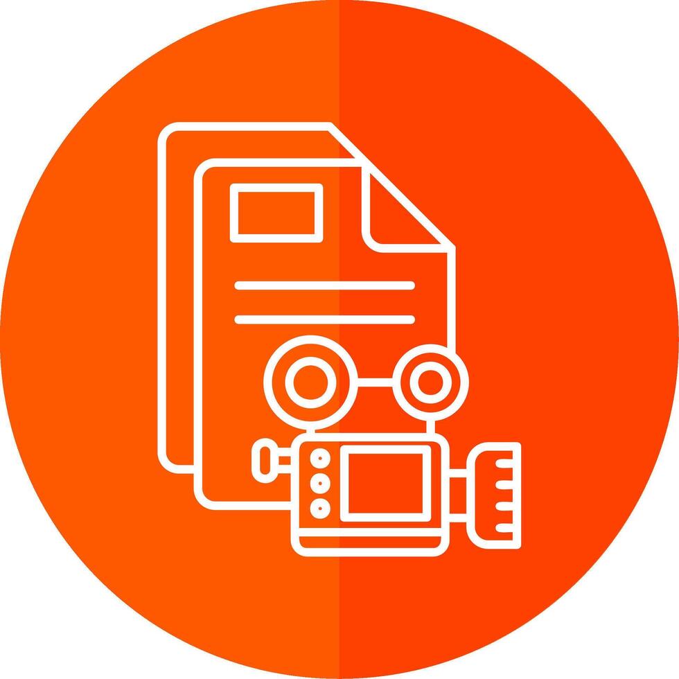 Video Line Red Circle Icon vector