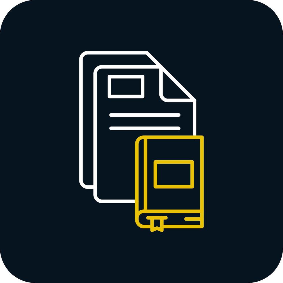 Ebook Line Yellow White Icon vector