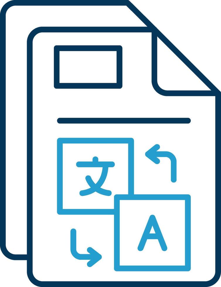 Translate Line Blue Two Color Icon vector